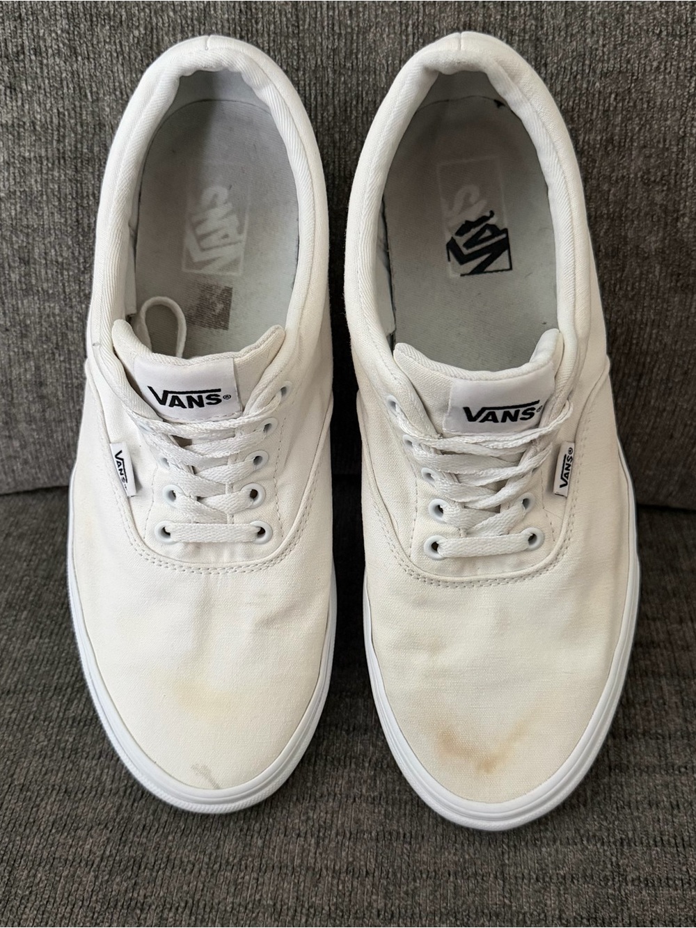 🏝️Men’s White Canvas Doheny Lace Up Vans Size 11